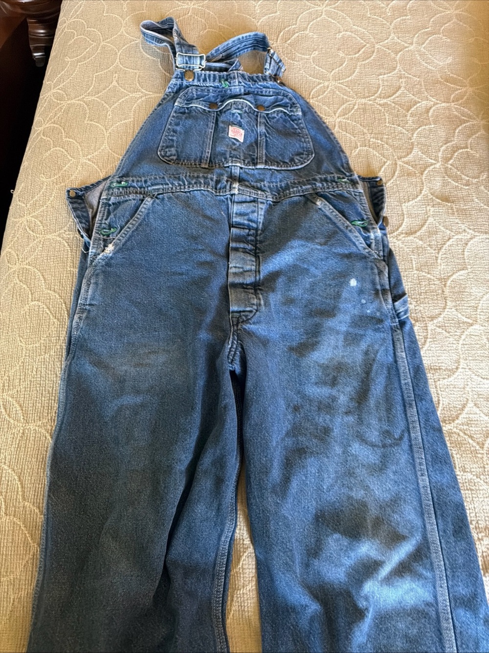 VTG 60s 70s Tuf-Nut Overalls Mens Size 36x 32 Blue Denim Farming Has Some Spots